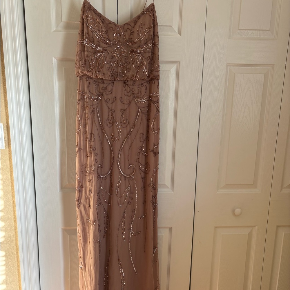 Adrianna Papell Art Deco Beaded Blouson Gown